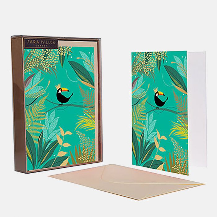 Toucan Print Set of 10 Note Cards By Sara Miller London